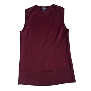 Brooks Brothers Extra Fine Italian Merino Wool Maroon Vest Women Small *